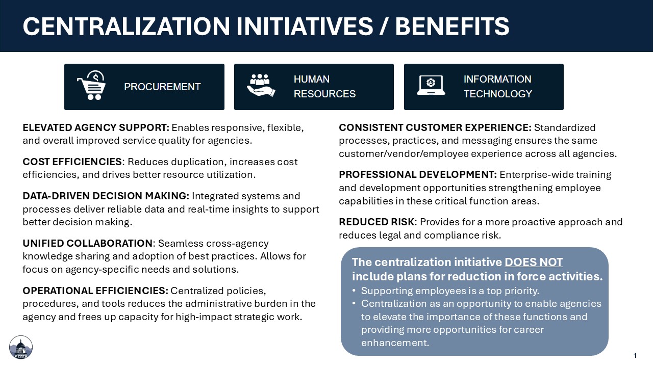 Centralization Initiatives